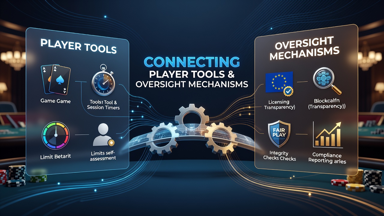 Darstellung von Blackjack-Tischen mit integrierten Spielertools und Überwachungsmechanismen in europäischen Online-Casinos