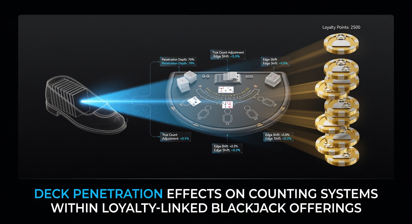 Darstellung von Blackjack-Tischen mit unterschiedlicher Deck-Penetration in loyalitätsgebundenen Angeboten